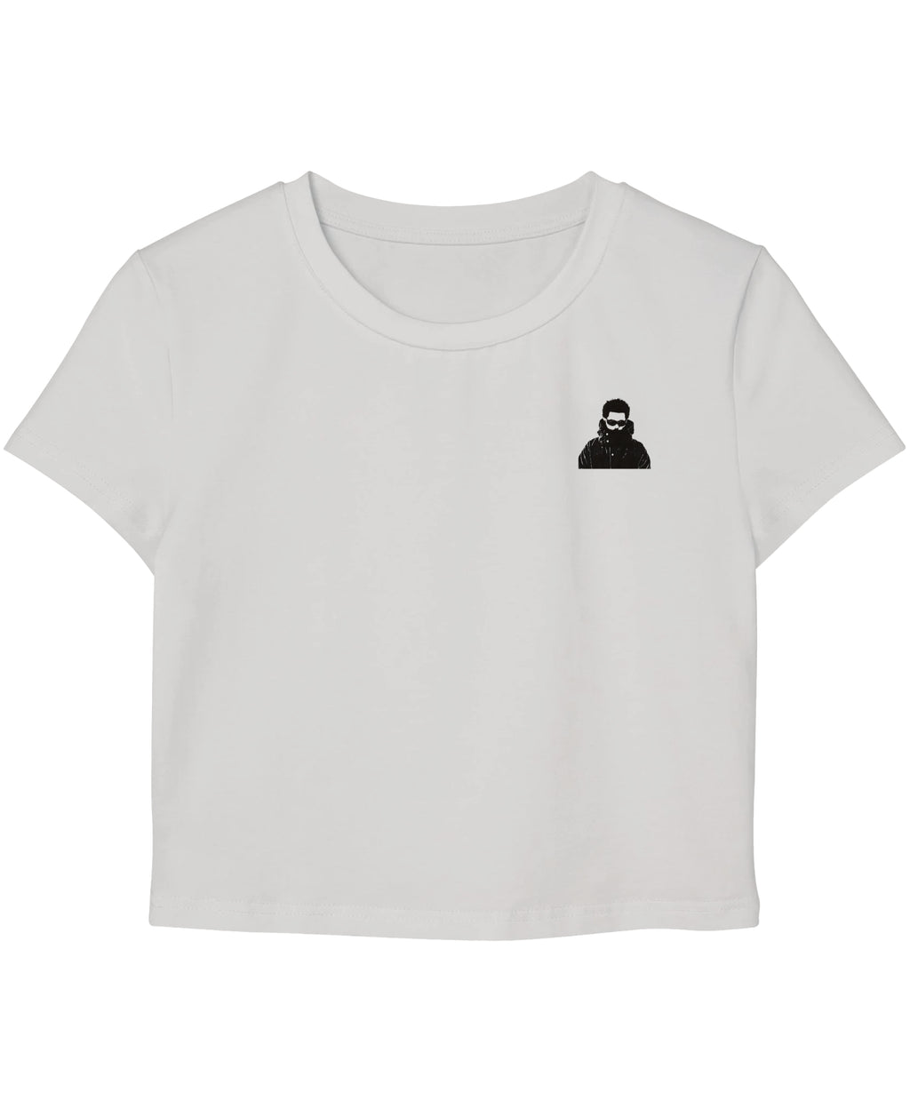 White Baby Tee Front Design