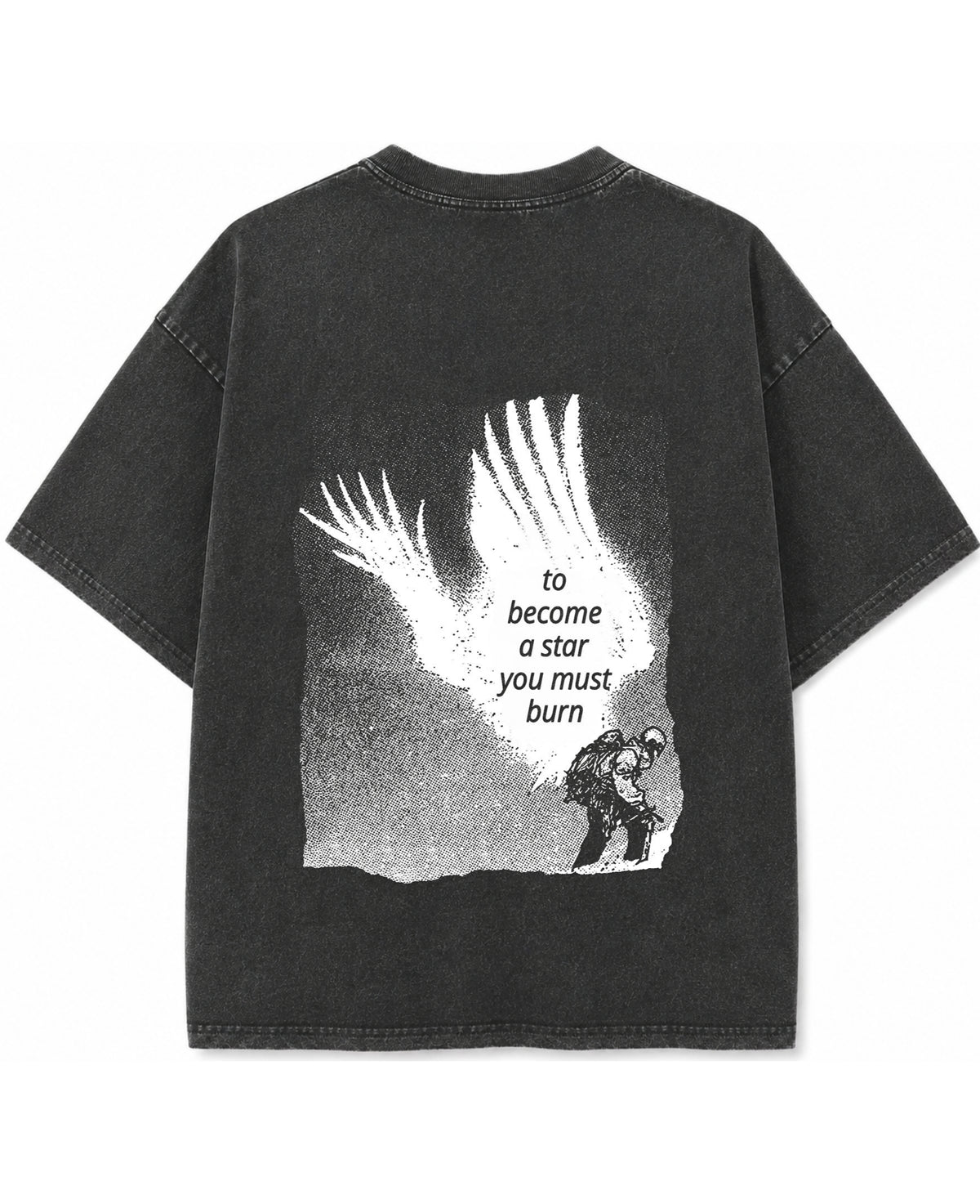 Vintage Fade Wash Oversized T-shirt Back Design