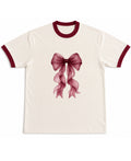 Off White & Maroon Ringer tee Front Design