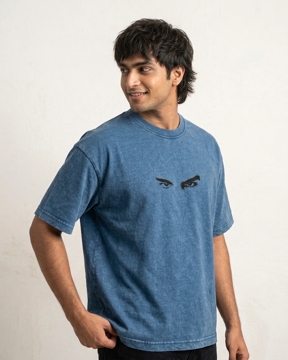 See No Evil - Denim Wash Boxy Fit Tee
